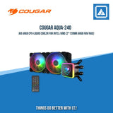 COUGAR AQUA-240 AIO ARGB CPU-LIQUID COOLER FOR INTEL/AMD (2*120MM ARGB FAN/RAD)