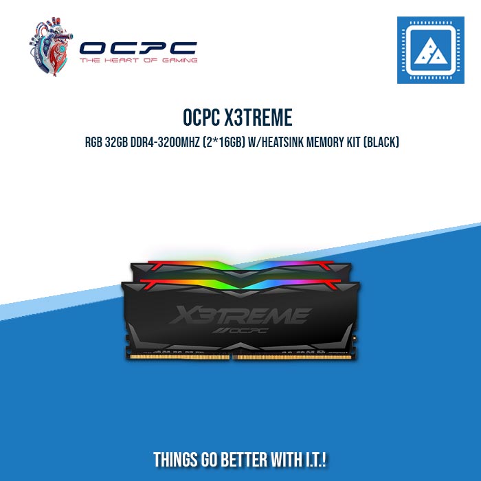 OCPC X3TREME RGB 32GB DDR4-3200MHZ (2*16GB) W/HEATSINK MEMORY KIT (BLACK|WHITE)