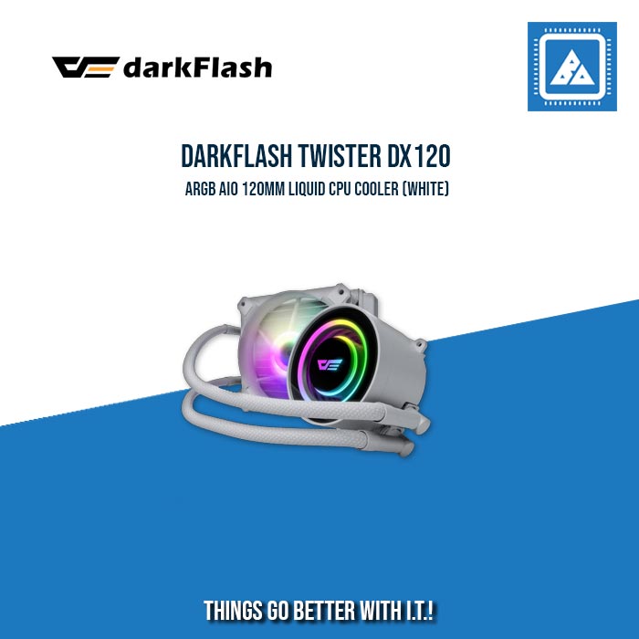DARKFLASH TWISTER DX120 ARGB AIO 120MM LIQUID CPU COOLER (WHITE)