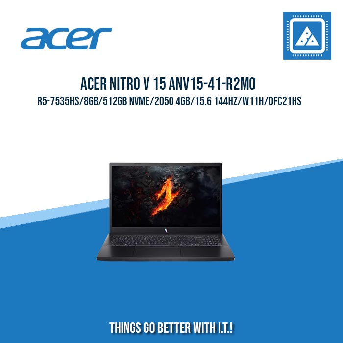 ACER NITRO V 15 ANV15-41-R2M0 R5-7535HS/8GB/512GB NVME/2050 4GB/15.6 144HZ | BEST FOR STUDENTS AND FREELANCERS LAPTOP