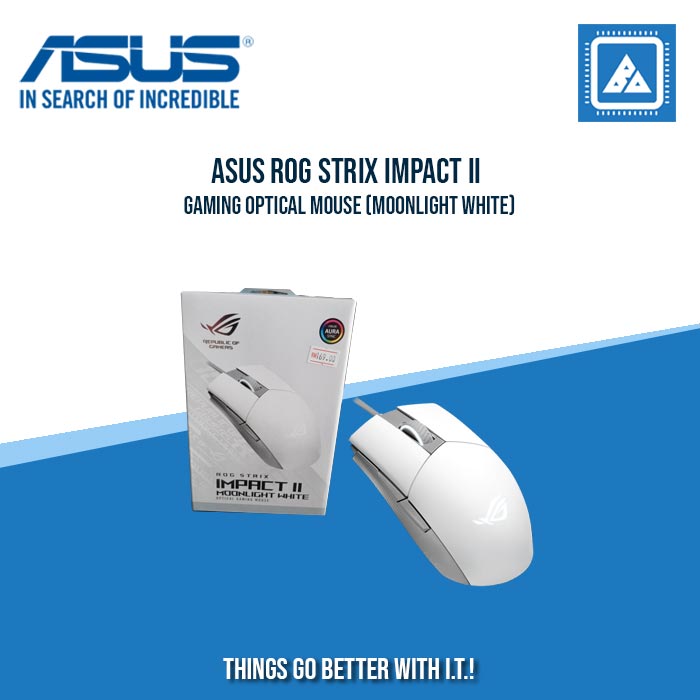 ASUS ROG STRIX IMPACT II GAMING OPTICAL MOUSE (MOONLIGHT WHITE)