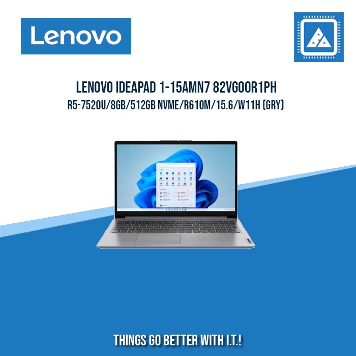 LENOVO IDEAPAD 1-15AMN7 82VG00R1PH R5-7520U/8GB/512GB NVME| BEST FOR STUDENTS AND FREELANCERS LAPTOP