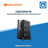 COUGAR DUOFACE PRO RGB MESH MID-TOWER GAMING CASE W/ TG SIDE/4*ARGB FAN/BLACK (E-ATX)