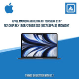 APPLE MACBOOK AIR RETINA W/ TOUCHBAR 13.6" M2 CHIP 8C/16GB/256GB SSD / BEST FOR STUDENTS AND FREELANCERS LAPTOPS