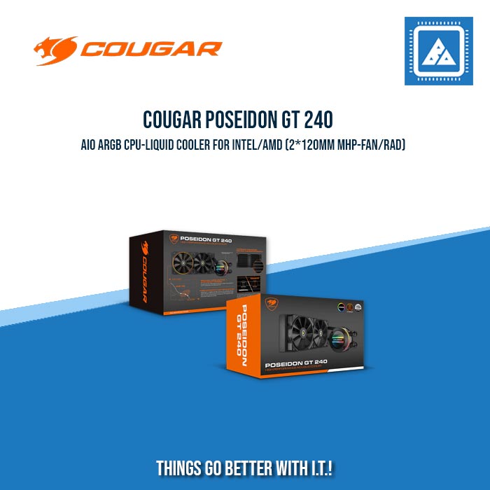 COUGAR POSEIDON GT 240/360 AIO ARGB CPU-LIQUID COOLER FOR INTEL/AMD