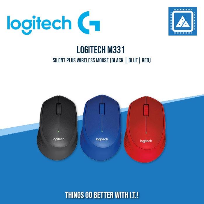 LOGITECH M331 SILENT PLUS WIRELESS MOUSE (BLACK | BLUE| RED)