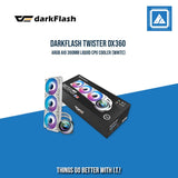 DARKFLASH TWISTER DX360 ARGB AIO 360MM LIQUID CPU COOLER (WHITE)