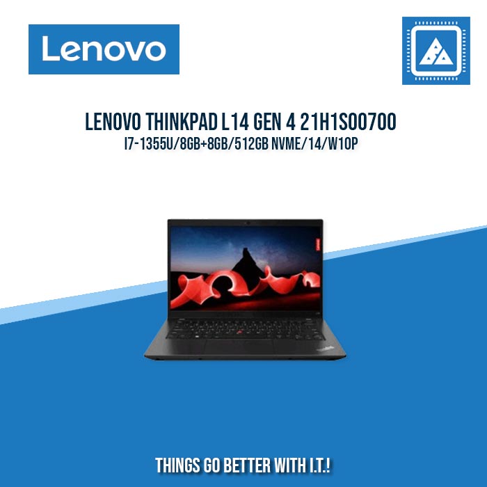 LENOVO THINKPAD L14 GEN 4 21H1S00700 I7-1355U/8GB+8GB/512GB NVME | BEST FOR ENTRENEURS AND CORPORATES LAPTOP