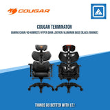 COUGAR TERMINATOR GAMING CHAIR/4D-ARMREST/HYPER DURA LEATHER/ALUMINUM BASE (BLACK/ORANGE)