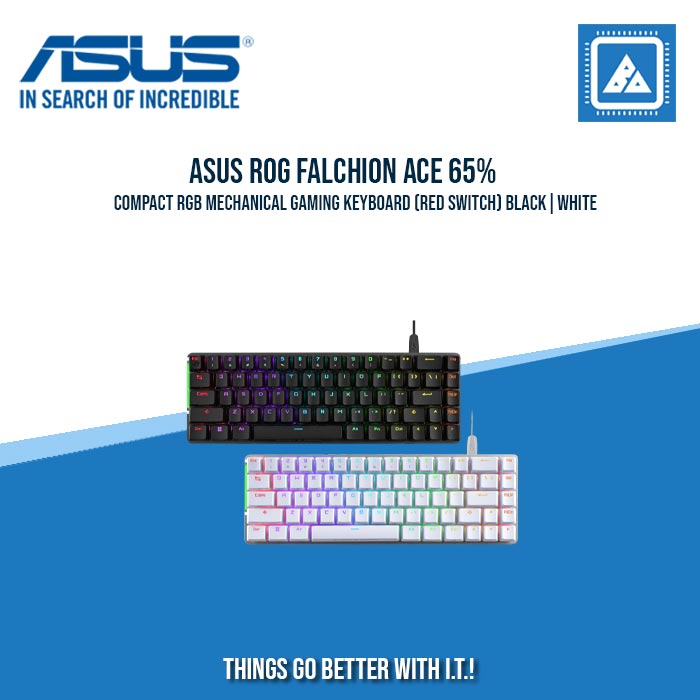 ASUS ROG FALCHION ACE 65% COMPACT RGB MECHANICAL GAMING KEYBOARD (RED SWITCH) BLACK|WHITE