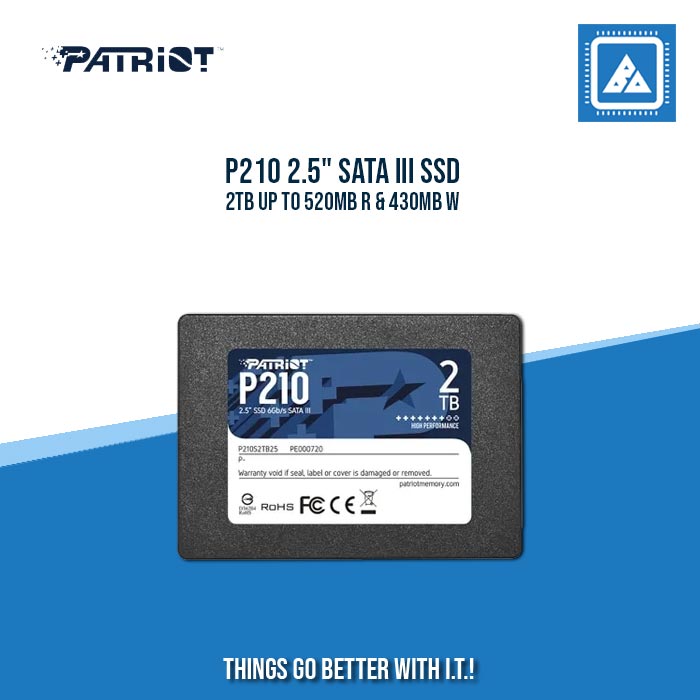 P210 2.5" SATA III SSD 2TB UP TO 520MB R & 430MB W