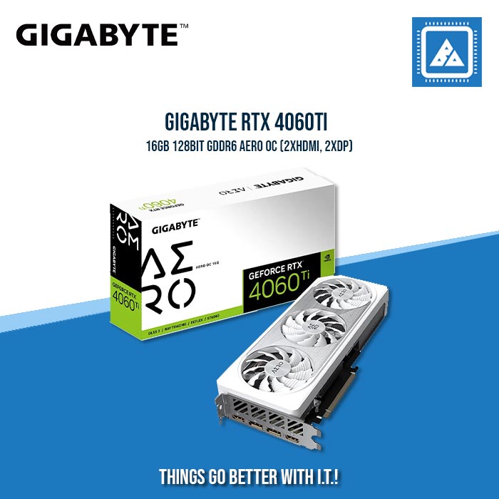 GIGABYTE RTX 4060TI 16GB 128BIT GDDR6 AERO OC (2XHDMI, 2XDP)