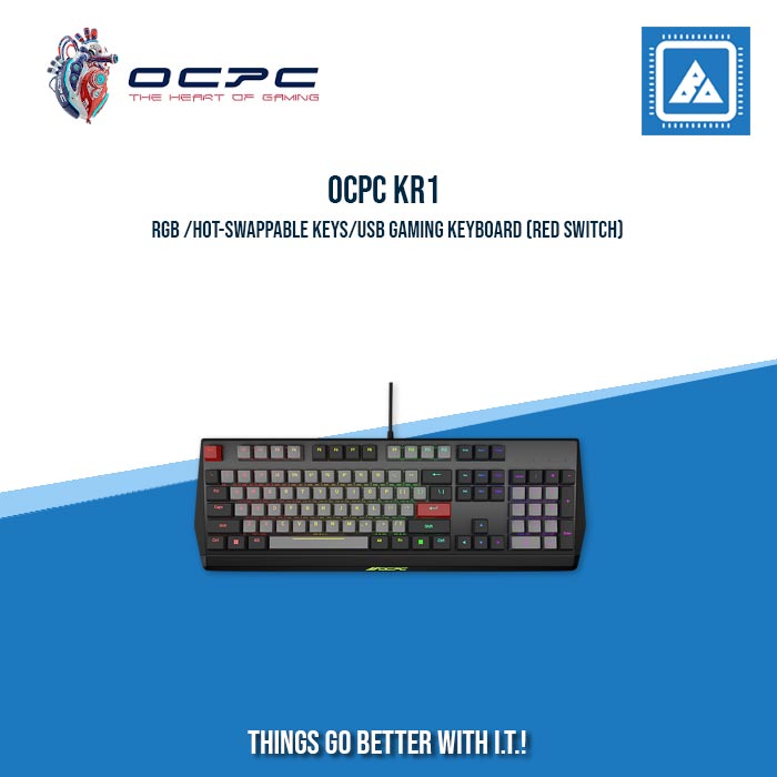 OCPC KR1 RGB /HOT-SWAPPABLE KEYS/USB GAMING KEYBOARD (RED SWITCH)