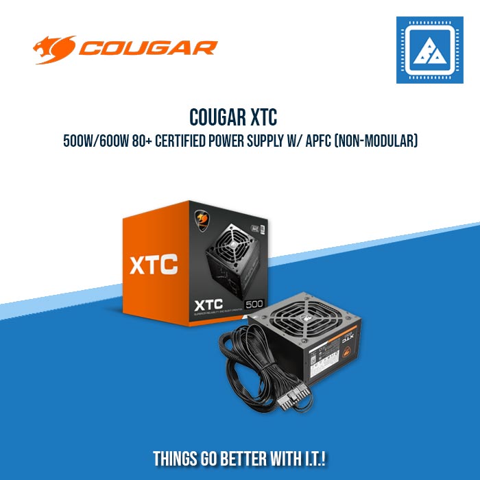 COUGAR XTC 500W/600W 80+ CERTIFIED POWER SUPPLY W/ APFC (NON-MODULAR)