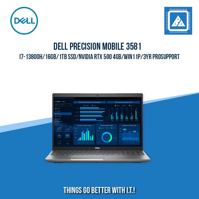 DELL PRECISION MOBILE 3581 I7-13800H/16GB/1TB SSD/NVIDIA RTX 500 4GB | BEST FOR VIDEO EDITING AND SOFTWARE DEVELOPMENT LAPTOP