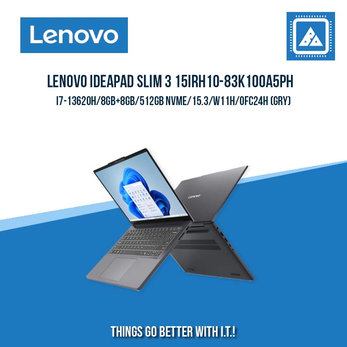 LENOVO IDEAPAD SLIM 3 15IRH10-83K100A5PH I7-13620H/8GB+8GB/512GB NVME | BEST FOR FREELANCERS LAPTOP