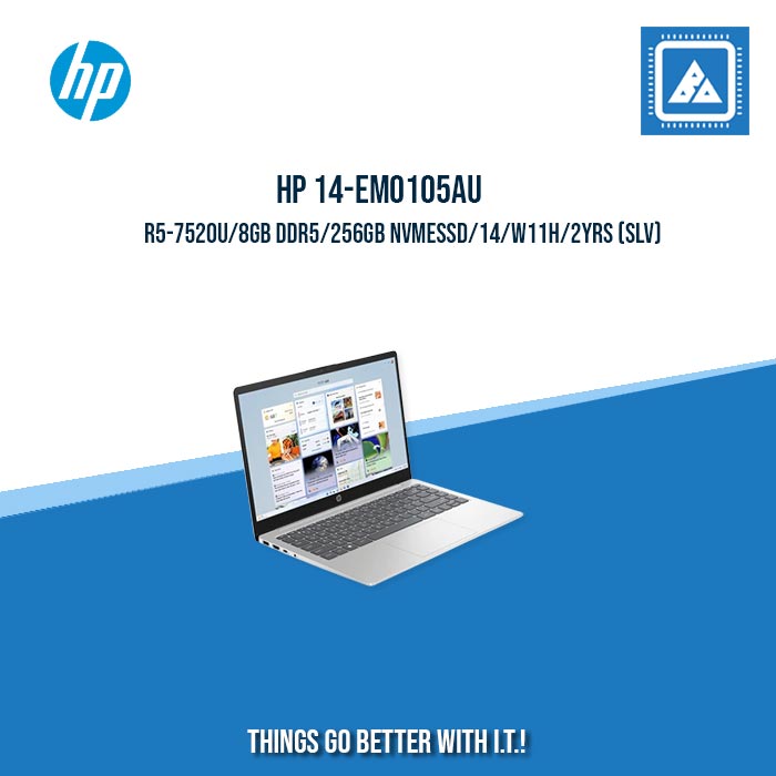 HP 14-EM0105AU R5-7520U/8GB DDR5/256GB NVMeSSD | BEST FOR STUDENT AND FREELANCERS LAPTOP