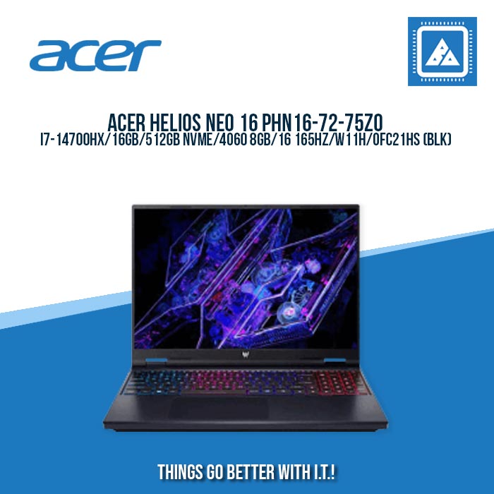 ACER HELIOS NEO 16 PHN16-72-75Z0 I7-14700HX/16GB/512GB NVME/4060 8GB | BEST FOR GAMING AND RENDERING LAPTOP