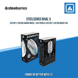 STEELSERIES RIVAL 5 DESTINY 2 EDITION GAMING MOUSE + QCK PRISM XL DESTINY 2 EDITION MOUSE PAD