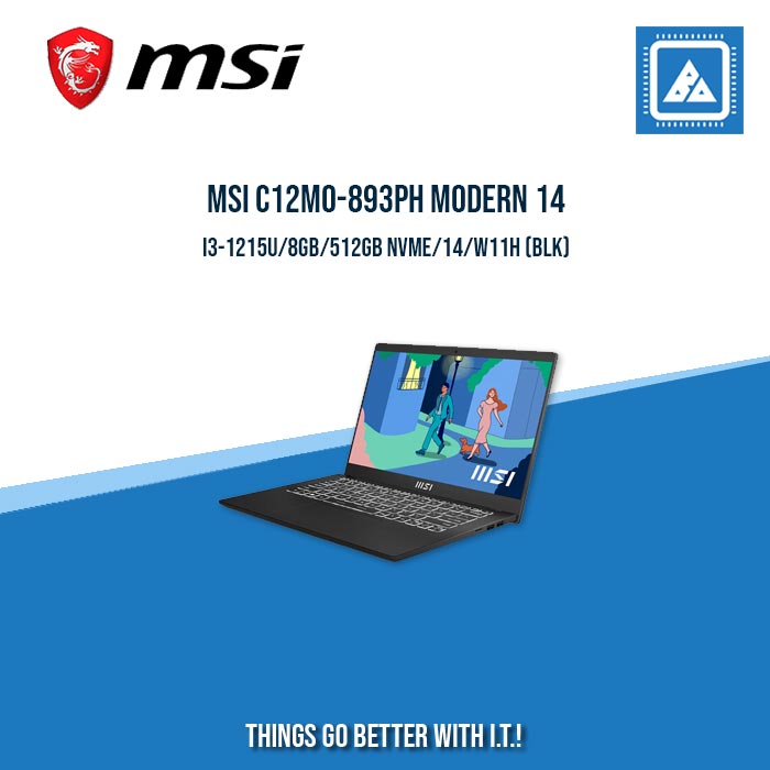 MSI C12MO-893PH MODERN 14 I3-1215U/8GB/512GB NVME | BEST FOR STUDENTS LAPTOP