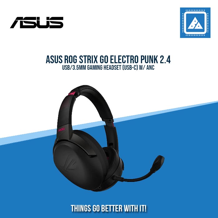 ASUS ROG STRIX GO ELECTRO PUNK 2.4 USB/3.5MM GAMING HEADSET (USB-C) W/ ANC