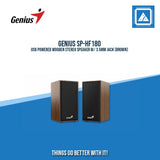 GENIUS SP-HF180 USB POWERED WOODEN STEREO SPEAKER W/ 3.5MM JACK (BROWN)