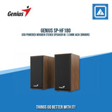 GENIUS SP-HF180 USB POWERED WOODEN STEREO SPEAKER W/ 3.5MM JACK (BROWN)