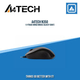 A4TECH N350-1 V-TRACK WIRED MOUSE (GLOSSY GRAY)