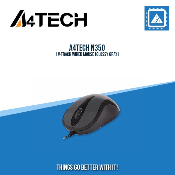A4TECH N350-1 V-TRACK WIRED MOUSE (GLOSSY GRAY)