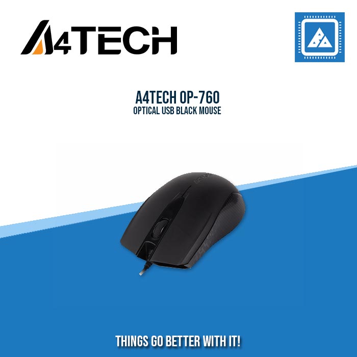 A4TECH OP-760 OPTICAL USB BLACK MOUSE