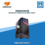 COUGAR MX360 RGB MID TOWER CASE W/ TEMPERED GLASS SIDE WINDOW, 1 ARGB FAN