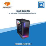 COUGAR MX360 RGB MID TOWER CASE W/ TEMPERED GLASS SIDE WINDOW, 1 ARGB FAN
