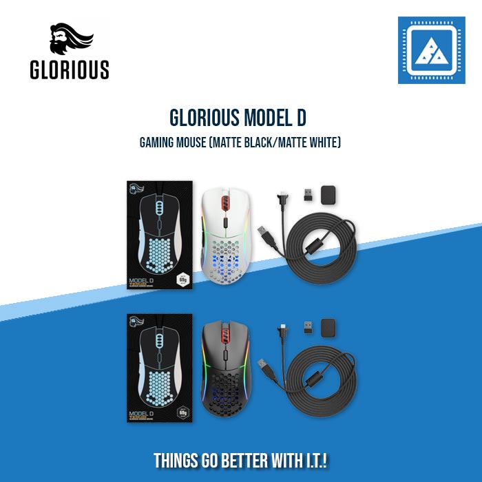 GLORIOUS MODEL D/MODEL D- GAMING MOUSE /MATTE BLACK/MATTE WHITE