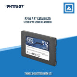 P210 2.5" SATA III SSD 512GB UP TO 520MB R & 430MB W