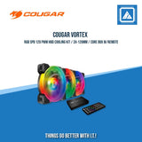 COUGAR VORTEX RGB SPB 120 PWM HBD COOLING KIT / 3X-120MM / CORE BOX W/REMOTE