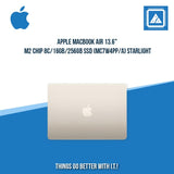 APPLE MACBOOK AIR 13.6" M2 CHIP 8C/16GB/256GB SSD (MC7W4PP/A) STARLIGHT | BEST FOR FREELANCER AND STUDENTS