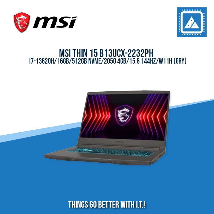 MSI THIN 15 B13UCX-2232PH I7-13620H/16GB/512GB NVME/2050 4GB/ BEST FOR FREELANCERS AND GAMING LAPTOPS