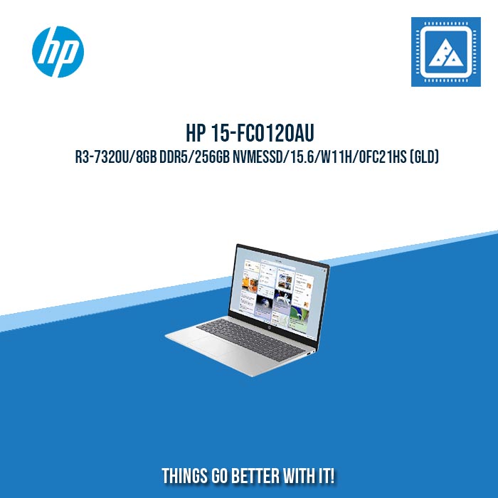 HP 15-FC0120AU (8X0D1PA) R3-7320U/8GB DDR5/256GB NVMeSSD | BEST FOR STUDENTS LAPTOP