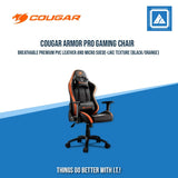COUGAR ARMOR PRO GAMING CHAIR STEEL BASE/3D-ARMREST/PVC-LEATHER (BLACK/ORANGE)