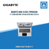 GIGABYTE AERO 16 XE5-73PH934AH I7-12700H/8GB+8GB/1TB SSD/3070TI 8GB| BEST FOR AUTOCAD AND GAMING