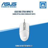 ASUS ROG STRIX IMPACT II GAMING OPTICAL MOUSE (MOONLIGHT WHITE)