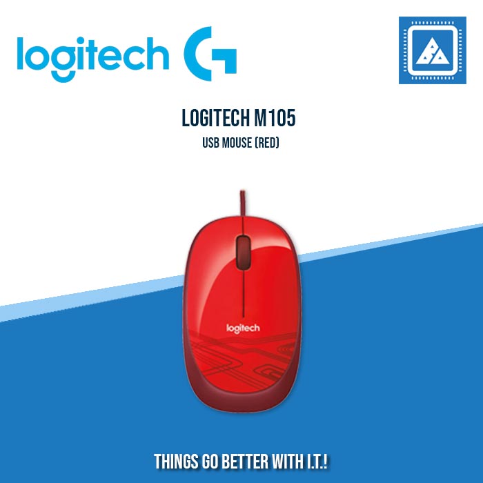 LOGITECH M105 USB MOUSE (RED) – BlueArm Computer Store