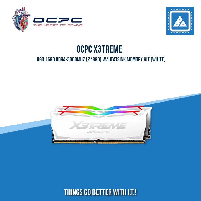 OCPC X3TREME RGB 16GB DDR4-3200MHZ (2*8GB) W/HEATSINK MEMORY KIT (BLACK GOLD|WHITE|BLACK|BLUE|RED|PINK)