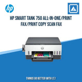 HP SMART TANK 750 ALL-IN-ONE/PRINT COPY SCAN ADF WIRELESS/15PPM BLACK 9PPM COLOR/1200X1200 DPI/3000 PAGES DUTY/USB 2.0 WI-FI BLUETOOTH LE LAN/AUTO DUPLEX/W11H (BLK)