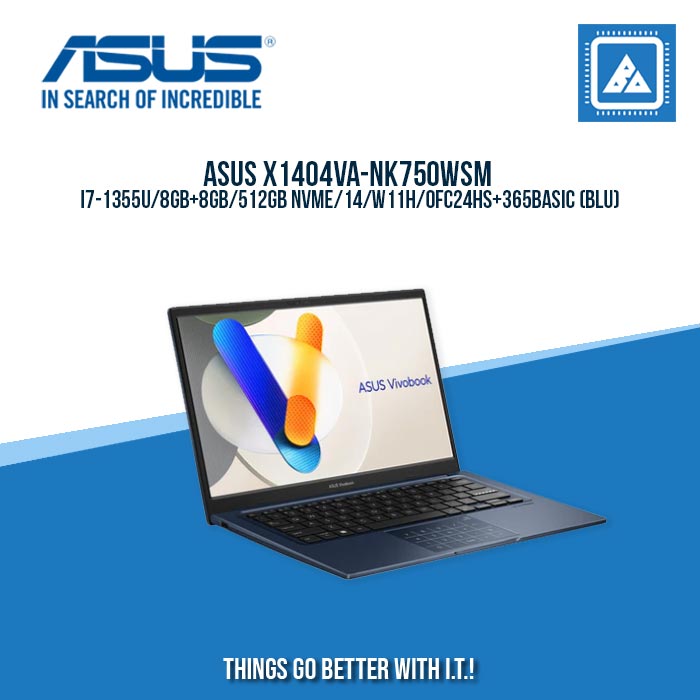 ASUS X1404VA-NK750WSM I7-1355U/8GB+8GB/512GB NVME | BEST FOR FREELANCERS LAPTOP