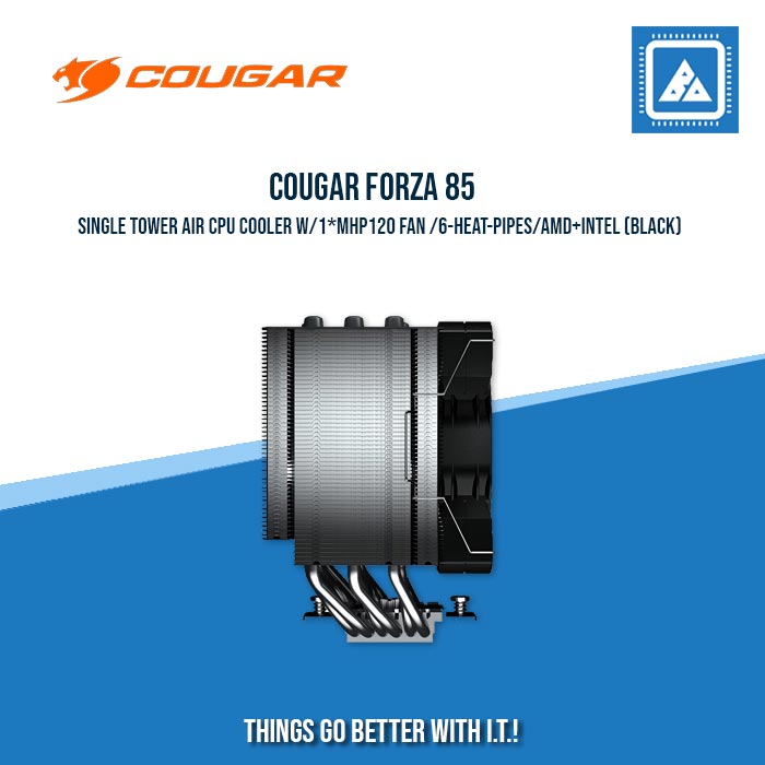 COUGAR FORZA 85 SINGLE TOWER AIR CPU COOLER W/1*MHP120 FAN /6-HEAT-PIPES/AMD+INTEL (BLACK)