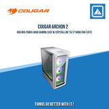 COUGAR ARCHON 2 RGB MID-TOWER ARGB GAMING CASE W/CRYSTALLINE TG/3*ARGB FAN/BLACK&WHITE (ATX)