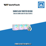 DARKFLASH TWISTER DX360 ARGB AIO 360MM LIQUID CPU COOLER (WHITE)