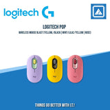 LOGITECH POP WIRELESS MOUSE BLAST (YELLOW/ BLACK| MINT/LILAC/YELLOW| ROSE)