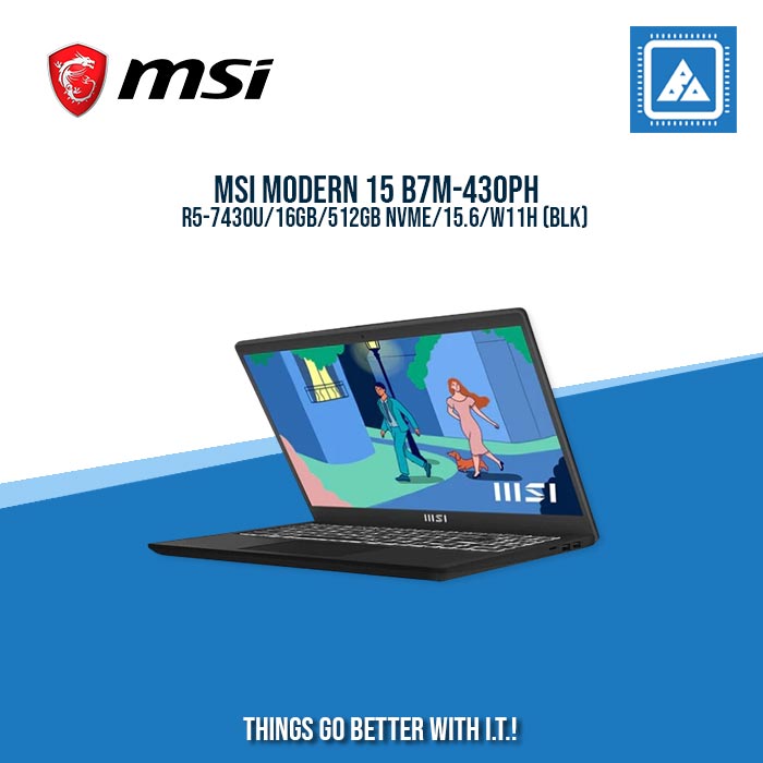 MSI MODERN 15 B7M-430PH R5-7430U/16GB/512GB NVME/15.6/W11H / BEST FOR STUDENTS AND FREELANCERS LAPTOP